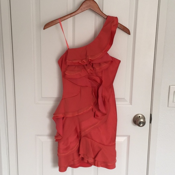 Bcbg Maxazria coral single shoulder ruffle Dress - Picture 4 of 8